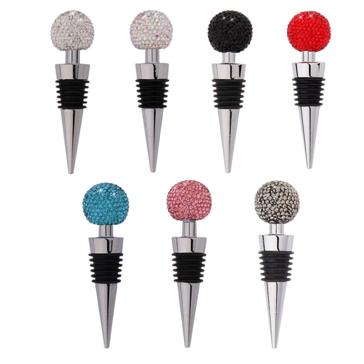 Crystal Ball Red Wine Stopper Diamond Zinc Alloy Metal Sealed Wine Cork, White, Pink, Big Red, Black, Bright Black, AB, Lake Blue