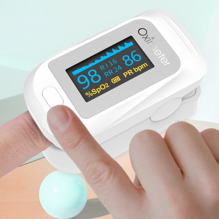 JZ-133R Finger Pulse Oximeter Finger-Type Blood Oxygen Saturation Monitor, Black, White