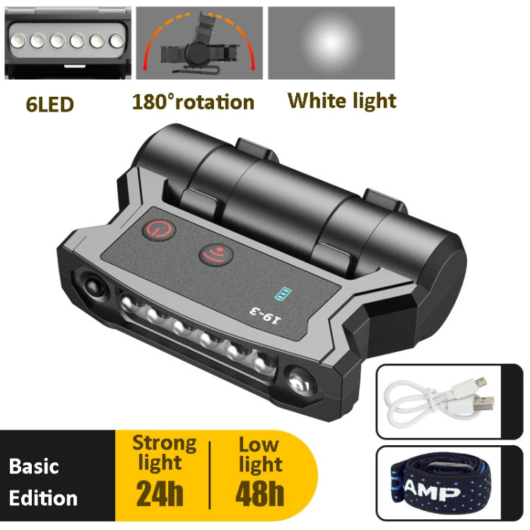 Fishing Headlight Induction Night Fishing Clip Cap Lamp Head-Wearing Small Super Bright Light Rechargeable Cap Clip Lamp,Style:, Basic Edition, Upgraded Version, Ultimate Edition (Black), Ultimate Edition  (Red)