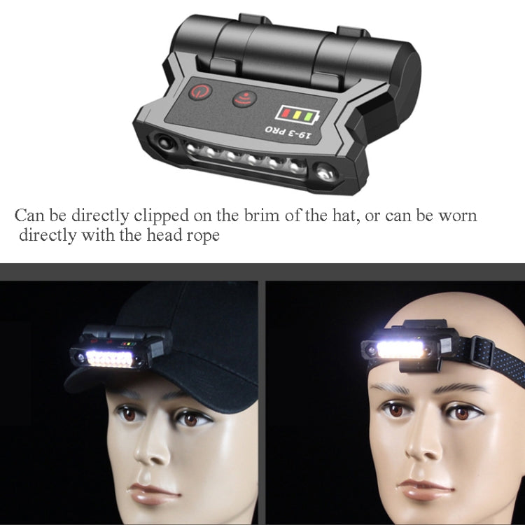 Fishing Headlight Induction Night Fishing Clip Cap Lamp Head-Wearing Small Super Bright Light Rechargeable Cap Clip Lamp,Style:, Basic Edition, Upgraded Version, Ultimate Edition (Black), Ultimate Edition  (Red)