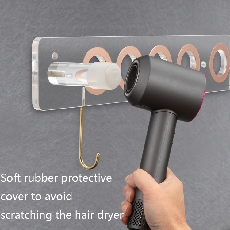 JD01 Punch-Free Hange Acrylic Hair Dryer Storage Bracket For Dyson Hair Dryer, JD01 (Black), JD01 (Transparent)