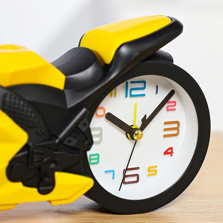 Motorcycle Alarm Clock Ornaments Creative Child Gift Clock, Blue Motorcycle Racing, Red Motorcycle Racing, Yellow Motorcycle Racing, White Motorcycle Racing
