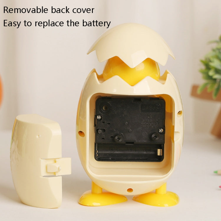 RP001 Cartoon Chicken Eggshell Chicks Alarm Clock Student Gift Children Bedroom Ornaments, White, Yellow