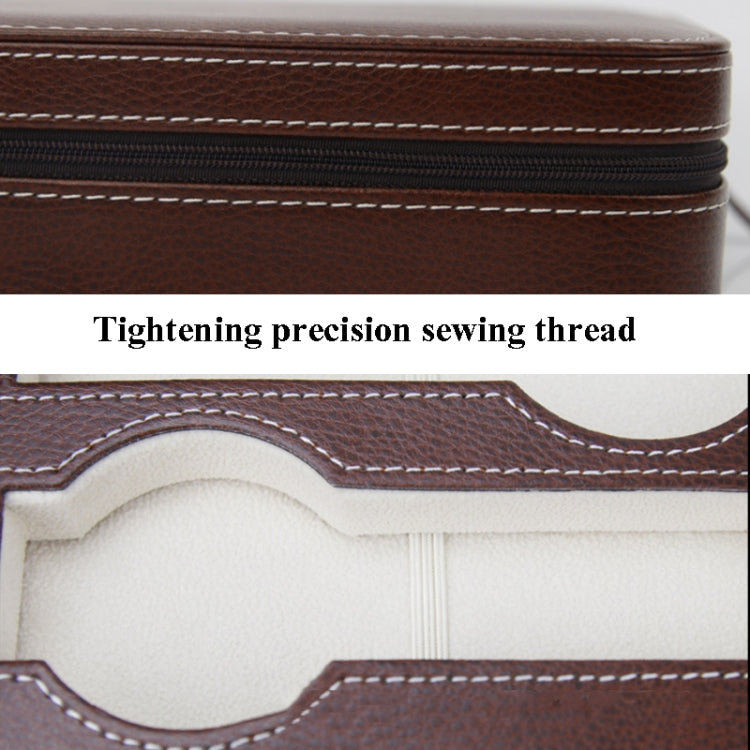 8-Digit Watch Storage Box Watch Display Box Portable Watch Travel Bag, 08 Watch Position Brown, 08 Watch Position Black