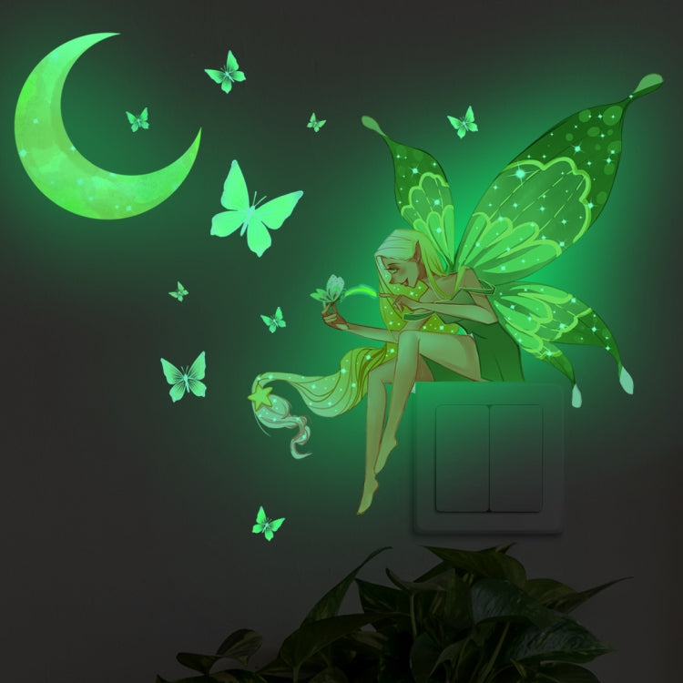 ZSZ1198B Night Light Moon Butterfly Wall Stickers Children Room Bedroom Simple Decorative Wall Stickers, Night Light Moon Butterfly