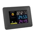 Multifunctional Indoor And Outdoor Temperature And Humidity Meter Colorful Screen Weather Clock, TS-A97-EU EU Plug, TS-A97-US US Plug