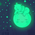 ZSZ1778 Luminous Smiling Baby Elephant Wall Stickers Background Wall Bedroom Stickers, Specification: 28x28cm, ZSZ1778