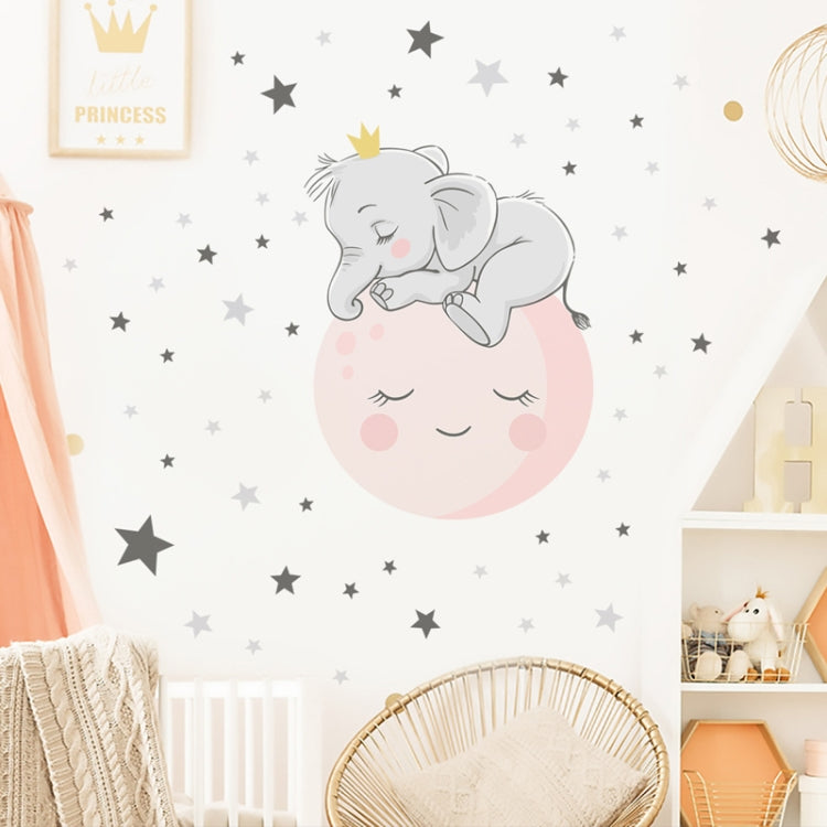 ZSZ1778 Luminous Smiling Baby Elephant Wall Stickers Background Wall Bedroom Stickers, Specification: 28x28cm, ZSZ1778