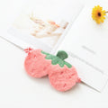 Fruit Plush Eye Mask Cute Soft Girl Sleep Blackout Eye Mask, Strawberry, Pineapple, Carrot, Cactus, Shallow Pink Strawberry
