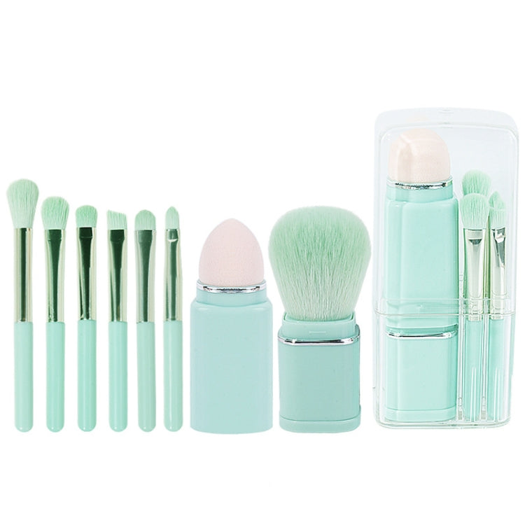 8-in-1 Square Makeup Brush Mini Portable Retractable Blush Brush Eye Shadow Brush Novice Makeup Set, 8 in 1(Light Blue), 8 in 1(Milk White), 8 in 1( Wine Red), 8 in 1(Light-skinned)