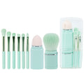 8-in-1 Square Makeup Brush Mini Portable Retractable Blush Brush Eye Shadow Brush Novice Makeup Set, 8 in 1(Light Blue), 8 in 1(Milk White), 8 in 1( Wine Red), 8 in 1(Light-skinned)