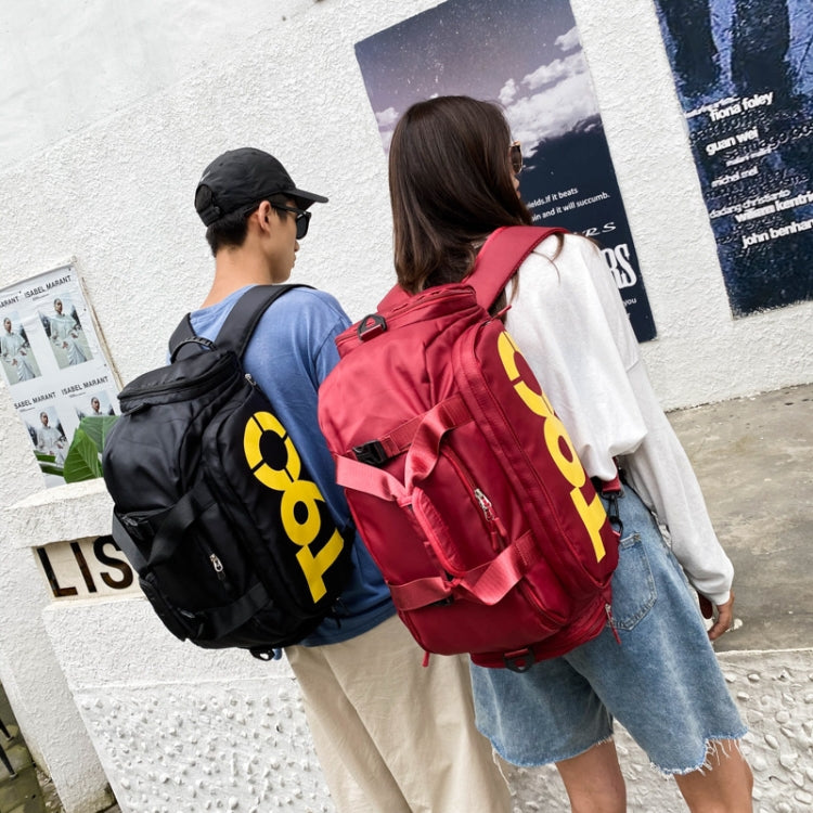 Sports Fitness Bag Large Capacity Luggage Bag Dry Wet Separation With Shoes Position Hand-Held Backpack Travel Bag, Pink White, Pink Yellow, Black and White, Black Yellow, Blue and White, Blue Yellow, Deep Blue White, Dark Blue Yellow, Red White       ...