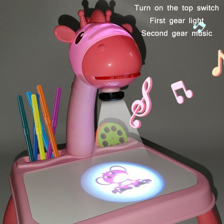 Children Multifunctional Projection Painting Toy Writing Board, wthout Watercolor Pen, Style:, Giraffe Yellow, Blue (No Projection), Pink (No Projection), Giraffe Pink, Dinosaur Blue, Dinosaur Pink