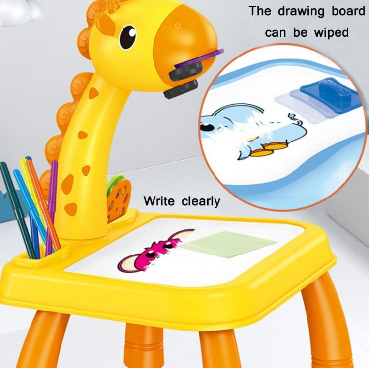 Children Multifunctional Projection Painting Toy Writing Board, wthout Watercolor Pen, Style:, Giraffe Yellow, Blue (No Projection), Pink (No Projection), Giraffe Pink, Dinosaur Blue, Dinosaur Pink