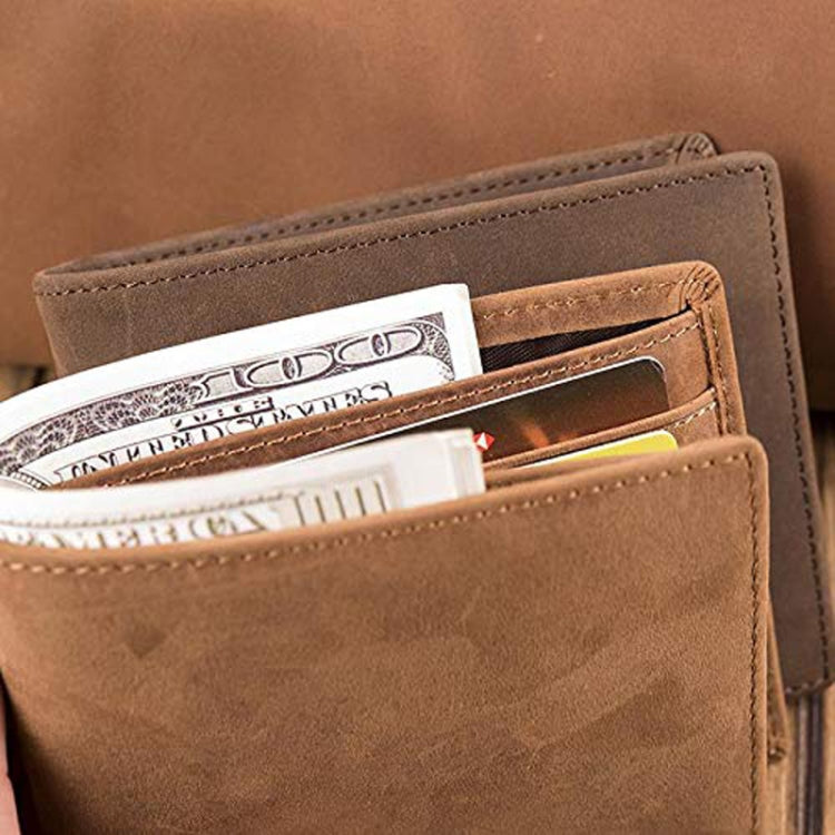 6003 Men Gift Crazy Horse Leather Lettering Laser Mark Wallet, Yellow Brown Blank, B31, B41, B123, B785, BT1, BT2, BT3, VE2044, Ve1705, Ve1708, Ve1784, VE1034, Ve7104, Ve1104, VE2104, VE12104, Ve77104