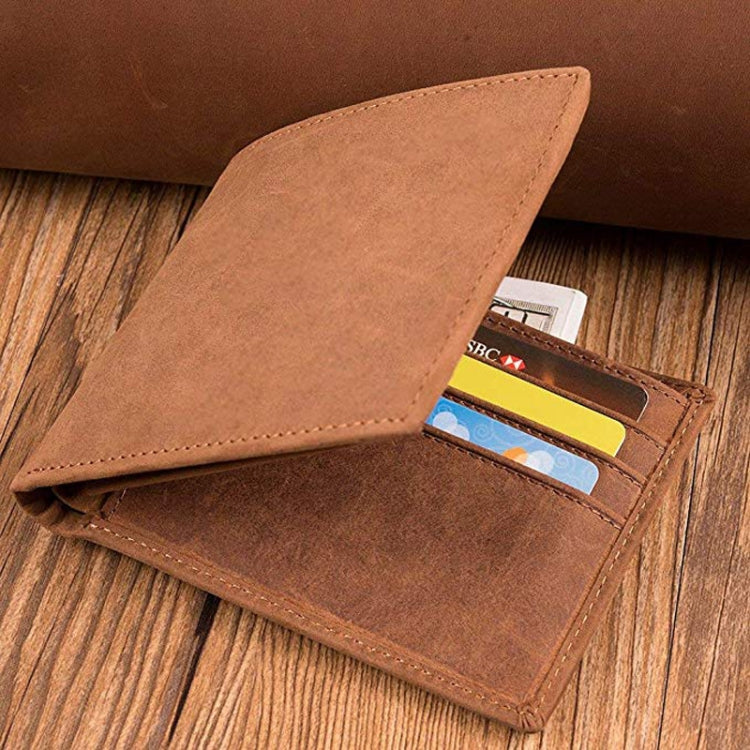 6003 Men Gift Crazy Horse Leather Lettering Laser Mark Wallet, Yellow Brown Blank, B31, B41, B123, B785, BT1, BT2, BT3, VE2044, Ve1705, Ve1708, Ve1784, VE1034, Ve7104, Ve1104, VE2104, VE12104, Ve77104