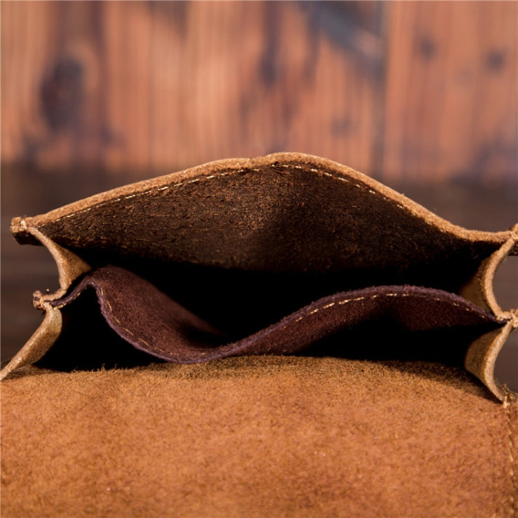 2034 Men Retro Leather Phone Waist Bag, Dark Brown, Yellow Brown
