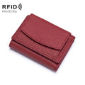 CL-2753 Leather RFID Short Coin Purse Wallet