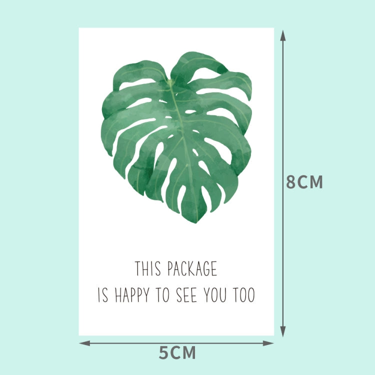 4 Packs 50 Sheets/Pack  Green Leaf Rectangular Stickers Gift Box Sealing Stickers, A1, A2, A3