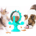 ZQL-01 Dog Toys Funny Cat Slow Food Leakage Windmill Turntable, Lake Blue, Yellow, Green