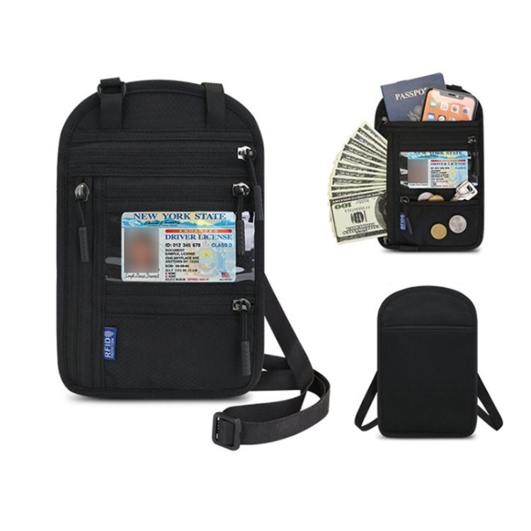 RFID Multi-Function Halter Passport Bag Certificate Protection Cover, Black, Light Grey, Dark Gray, Lake Blue, Rose Red