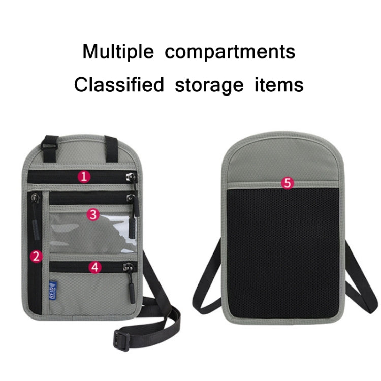 RFID Multi-Function Halter Passport Bag Certificate Protection Cover, Black, Light Grey, Dark Gray, Lake Blue, Rose Red