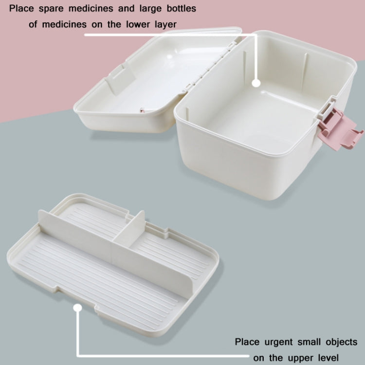 Household Sealed And Divided Double-Layer Portable Medicine Box, Blue, Pink, Green