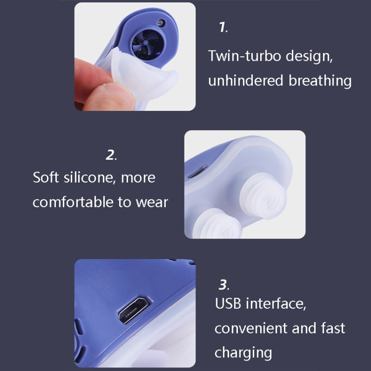 QC-002 Portable Chargeable Electric Anti-Snoring Device, Coral Blue, Icon White