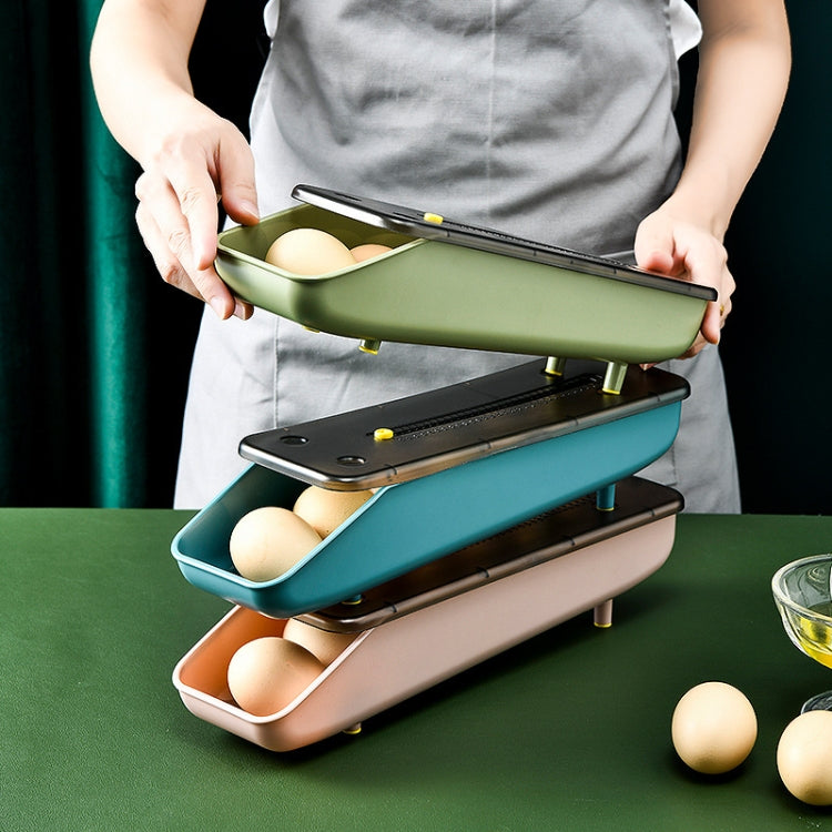 Automatically Fill The Egg Storage Box Refrigerator Fresh-Keeping Box, 1 Layers  Blue, 1 Layers Pink, 1 Layers Green