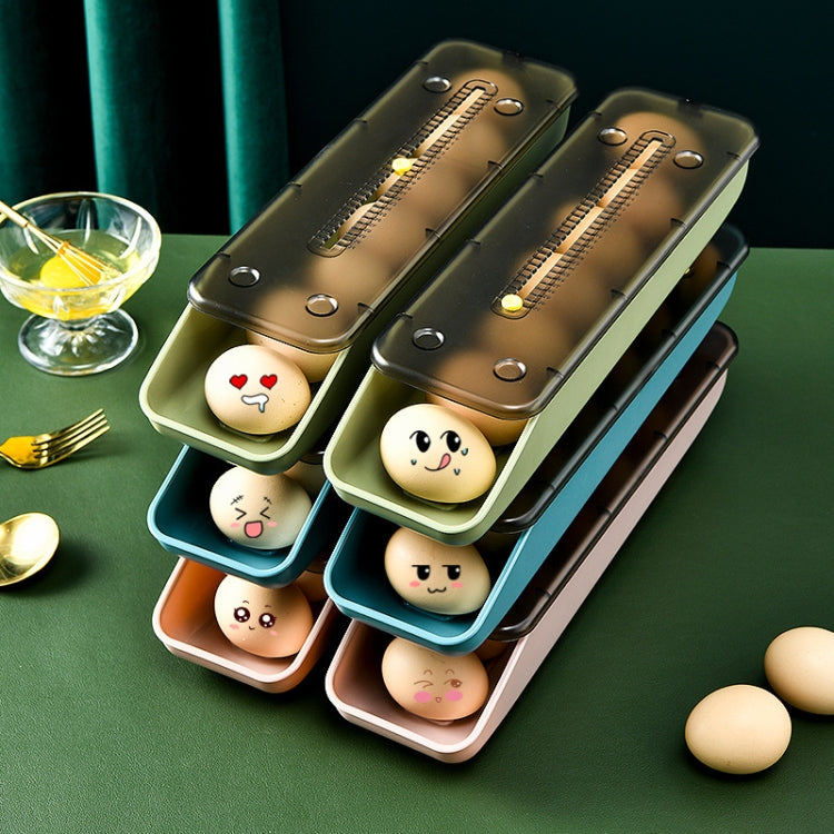 Automatically Fill The Egg Storage Box Refrigerator Fresh-Keeping Box, 1 Layers  Blue, 1 Layers Pink, 1 Layers Green