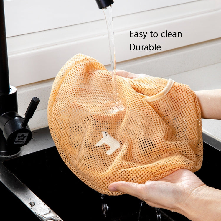 yq007 Kitchen Multi-Function Wall Hanging Fruits And Vegetables Storage Bags Portable Hollow Mesh Bag, Orange Yellow, Rose Red, Blue