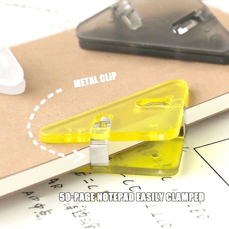 14 PCS Student Test Paper Storage Triangle Book Edge Clip, Transparent White, Transparent Black, Transparent Blue, Transparent Yellow, Transparent Red, Transparent Pink, Solid Pink, Solid Blue, Solid yellow / triplayer, Solid Black