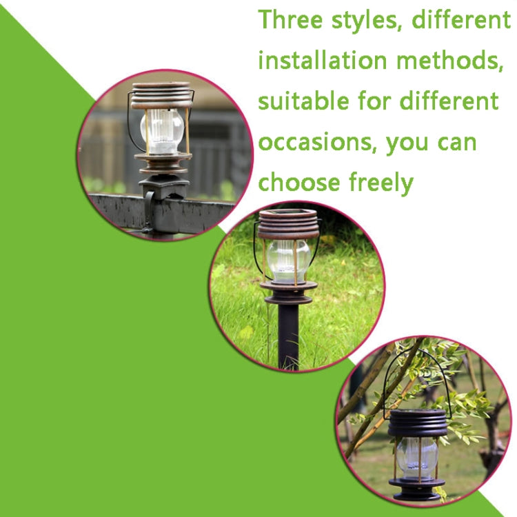 HSR002 Outdoor Retro Solar Lantern Camping Light, Spec:, Railing Type-Warm Light