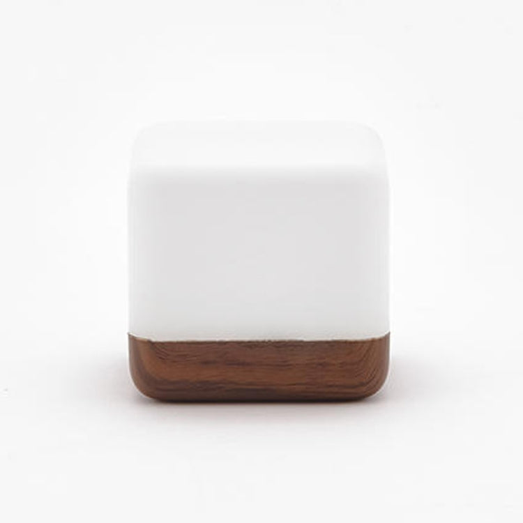 Square Flip Polyhedral Timing Night Light, Grey, Orange, Green, Dark Wood Grain, Light Wood Grain, White Marble Pattern, Black Marble Pattern