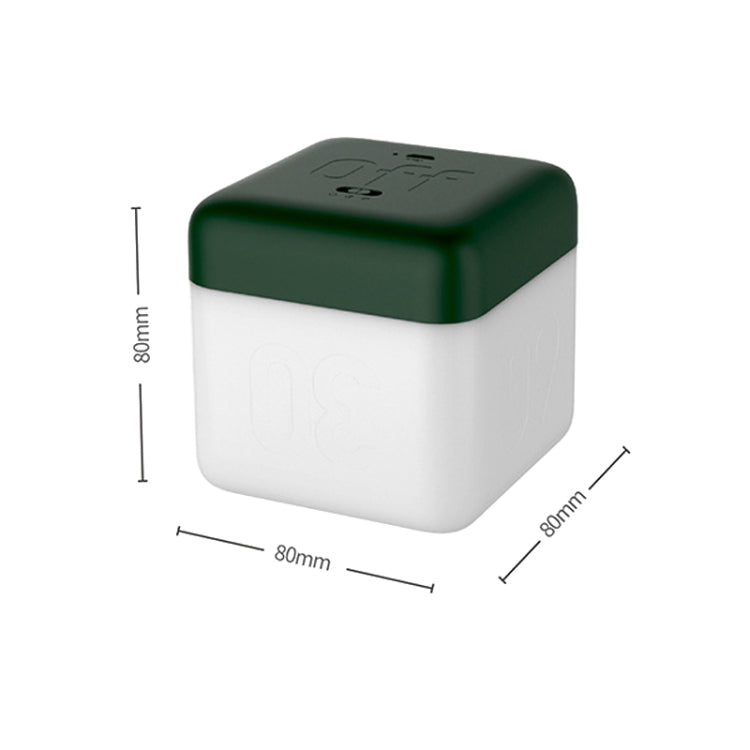 Square Flip Polyhedral Timing Night Light, Grey, Orange, Green, Dark Wood Grain, Light Wood Grain, White Marble Pattern, Black Marble Pattern