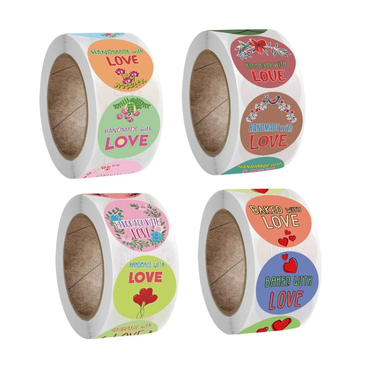 Round Kraft Paper Thank You Sticker Party Gift Tag, A-160, A-161, A-162, A-163