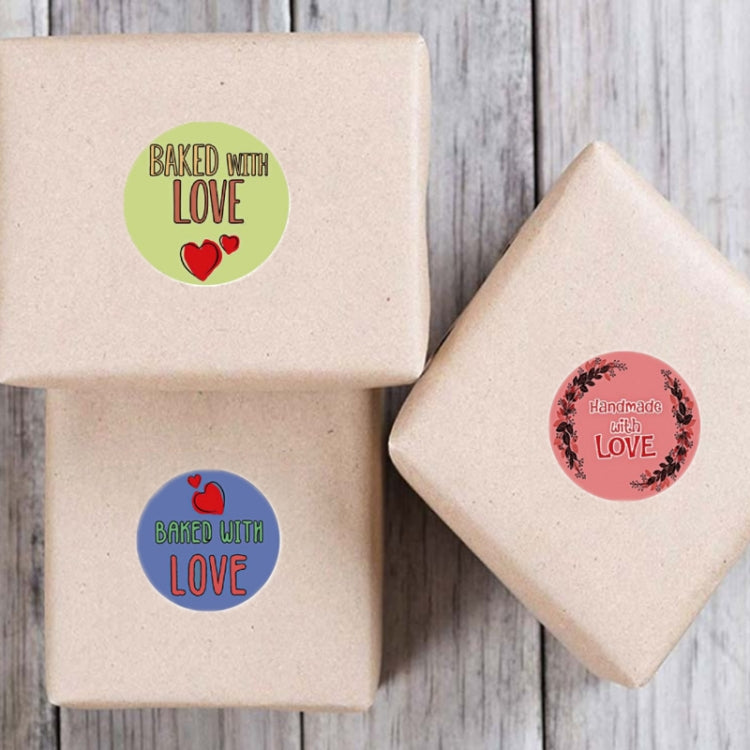 Round Kraft Paper Thank You Sticker Party Gift Tag, A-160, A-161, A-162, A-163