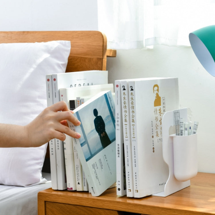 Desktop Folding And Retractable Book Storage Stand, White, Grey, White + Pen Holder, Gray + Pen Holder