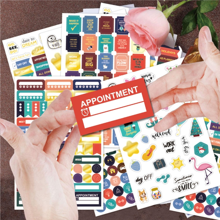 Business Theme Hot Stamping Plan Sticker Note Post, 4 Sets