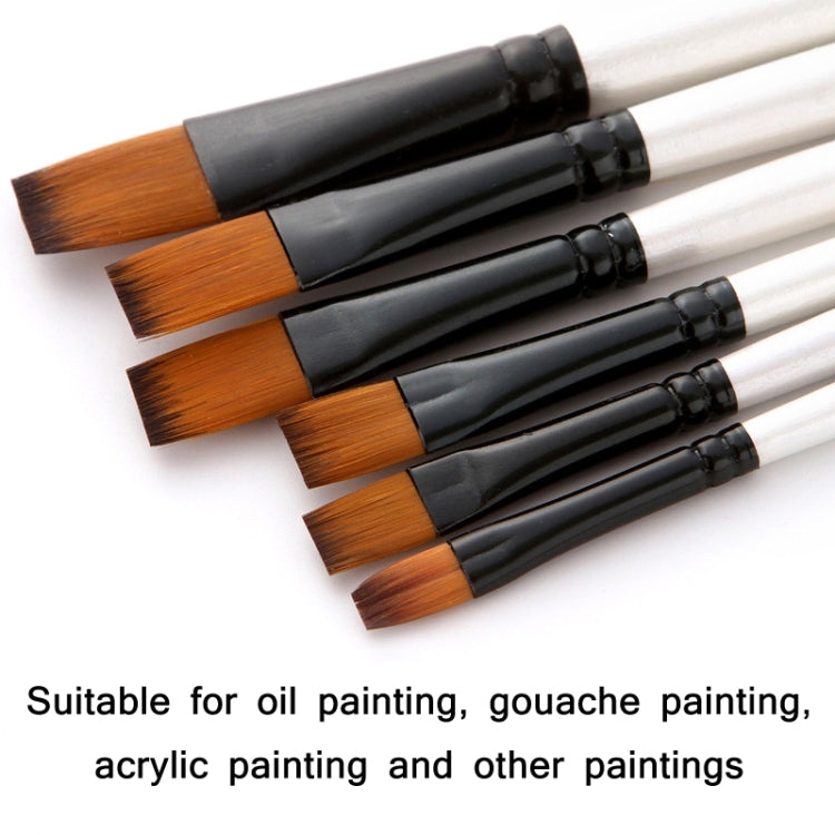 Zhuting Nylon Wool Stick Gouache Brush Set, 6 PCS/Set Pointed, 6 PCS/Set Flat Head, 6PCS/Set Tongue Peak, 6PCS/Set Perseveral Peak
