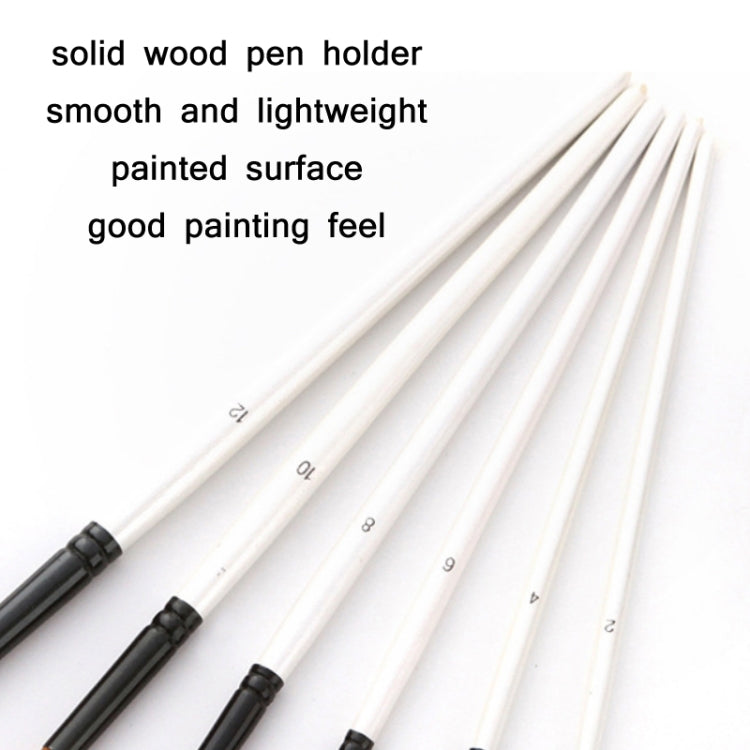 Zhuting Nylon Wool Stick Gouache Brush Set, 6 PCS/Set Pointed, 6 PCS/Set Flat Head, 6PCS/Set Tongue Peak, 6PCS/Set Perseveral Peak