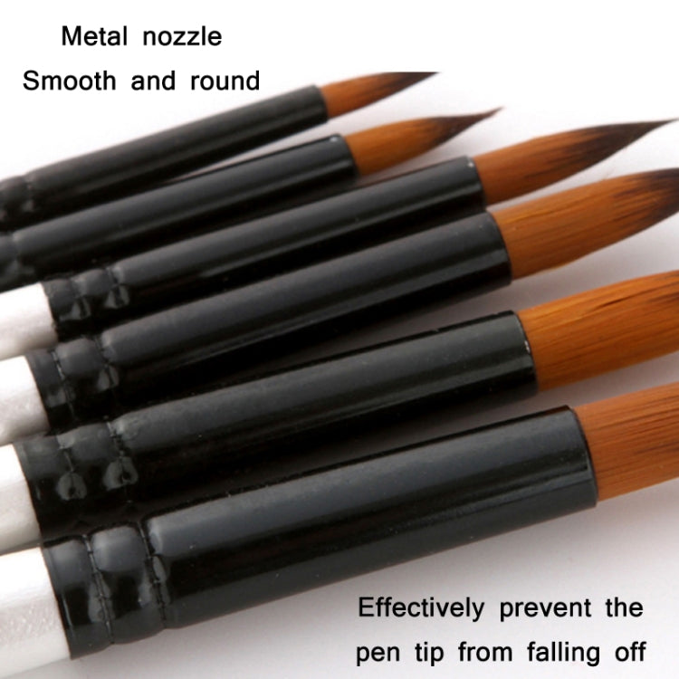 Zhuting Nylon Wool Stick Gouache Brush Set, 6 PCS/Set Pointed, 6 PCS/Set Flat Head, 6PCS/Set Tongue Peak, 6PCS/Set Perseveral Peak
