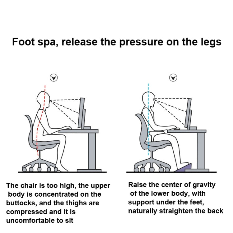 Office Computer Set Up Foot Stool Foot Massage Pedal, Black, White, Bean Color