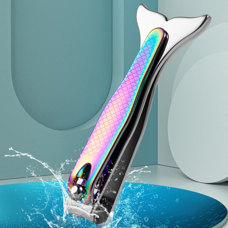 Small Color Titanium Nail Clipper Gradient Mermaid Handle Nail Clipper Nail Art Tool, 3 PCS Small, 3 PCS Large, 3 In 1
