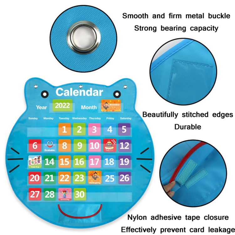 Classroom Decoration Cat Head Calendar Hanging Bag, Cat Head Calendar