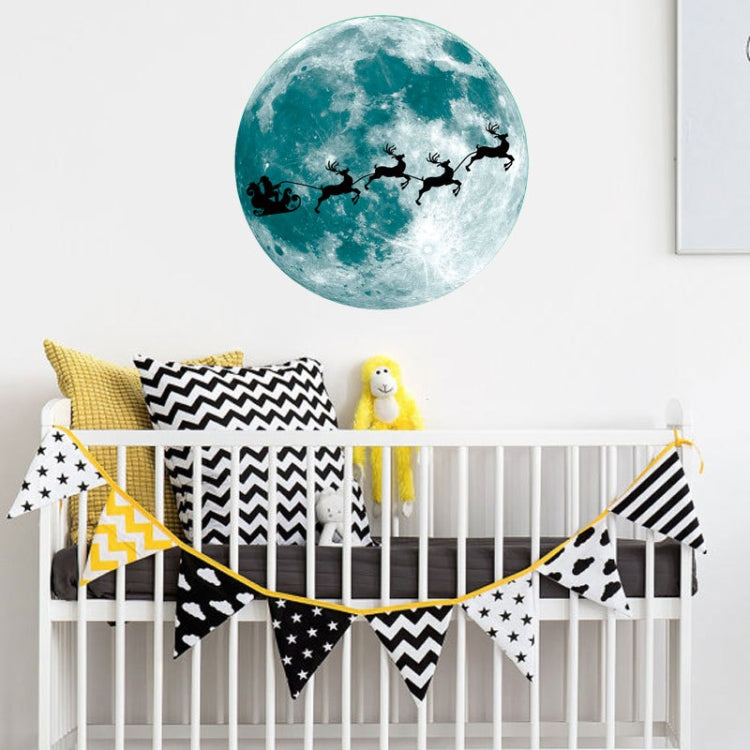 30cm Luminous Moon Wall Sticker Fluorescent Mural, Elk Sled, Swing Under The Tree, Airplane, Moon Castle, Tree Branches