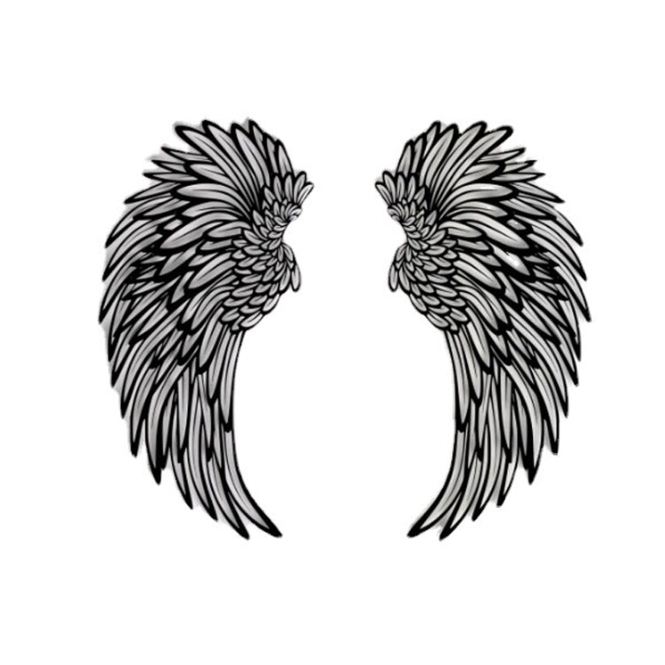 Double Sided Black Engraved Metal Angel Wings Wall Hanging Decoration Without Lights, 1pair 30cm Without Lights, 1pair 35cm Without Lights, 1pair 45cm Without Lights