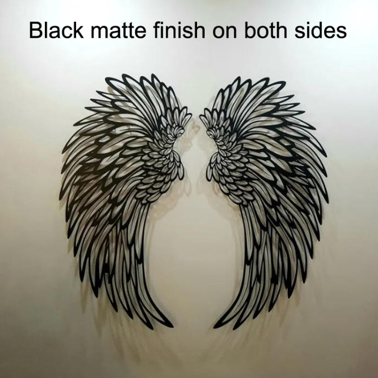 Double Sided Black Engraved Metal Angel Wings Wall Hanging Decoration Without Lights, 1pair 30cm Without Lights, 1pair 35cm Without Lights, 1pair 45cm Without Lights