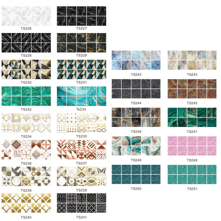PVC Crystal Covered Film Geometric Pattern Tile Wall Sticker, 20 PCS 20cm