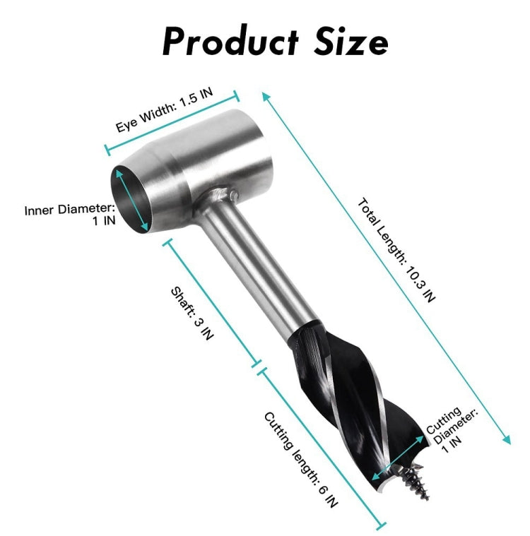 Woodworking Hand Drill Outdoor Survival Drill Hand Screw Drill, With PU Leather Case (Gray), With Cowhide Case (Brown), With Cowhide Case (Black)